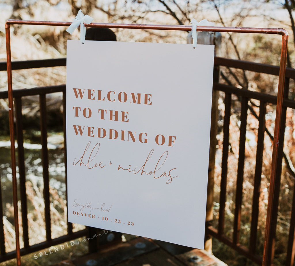 Splendid Sign Terracotta Welcome Wedding Sign Template, Terracotta Welcome Sign, Ora ...