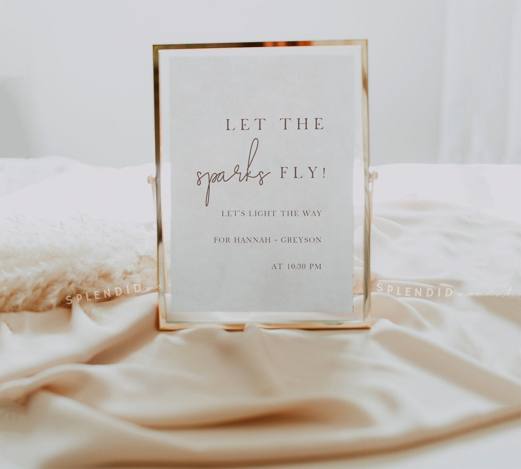 Splendid Sign Printable Bohemian Wedding Sparkler Send Off Sign Template, Rustic Boh ...
