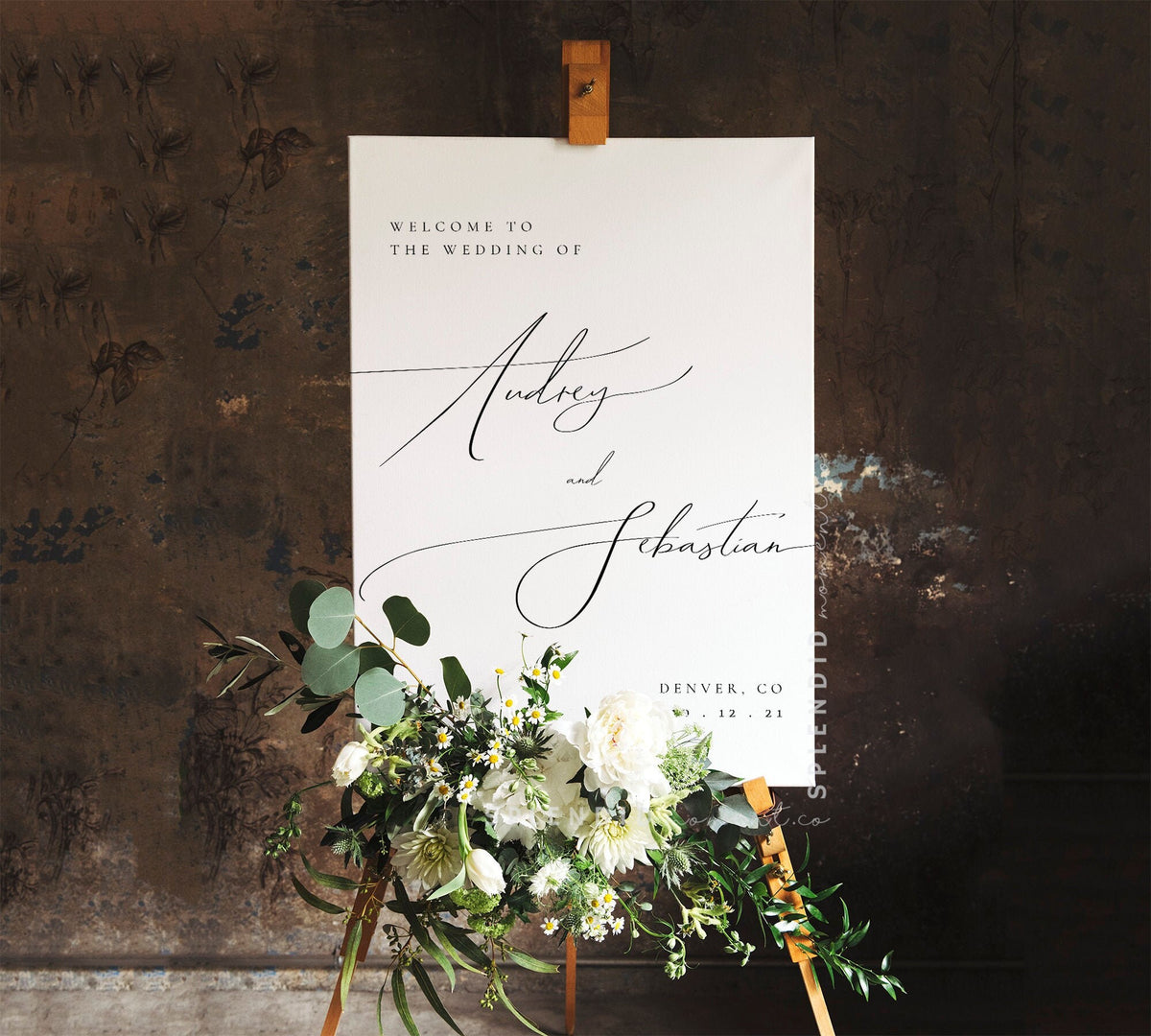 Splendid Sign Elegant Wedding Welcome Sign Template, Editable Modern Welcome to our ...