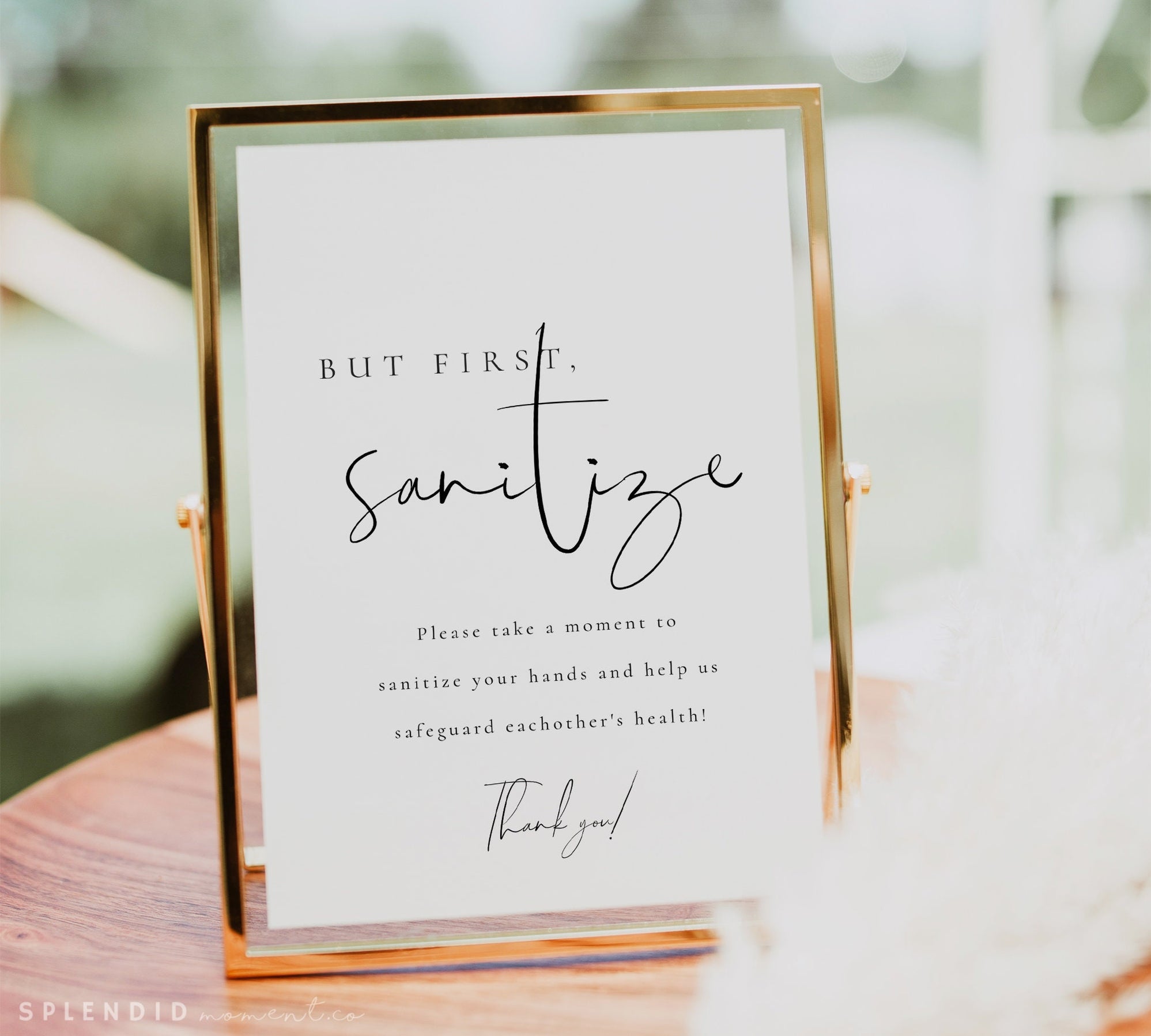 Sanitizer Sign Template, Printable Covid Wedding Sign, Editable Saniti ...