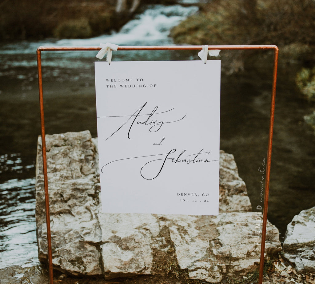 Splendid Sign Elegant Wedding Welcome Sign Template, Editable Modern Welcome to our ...