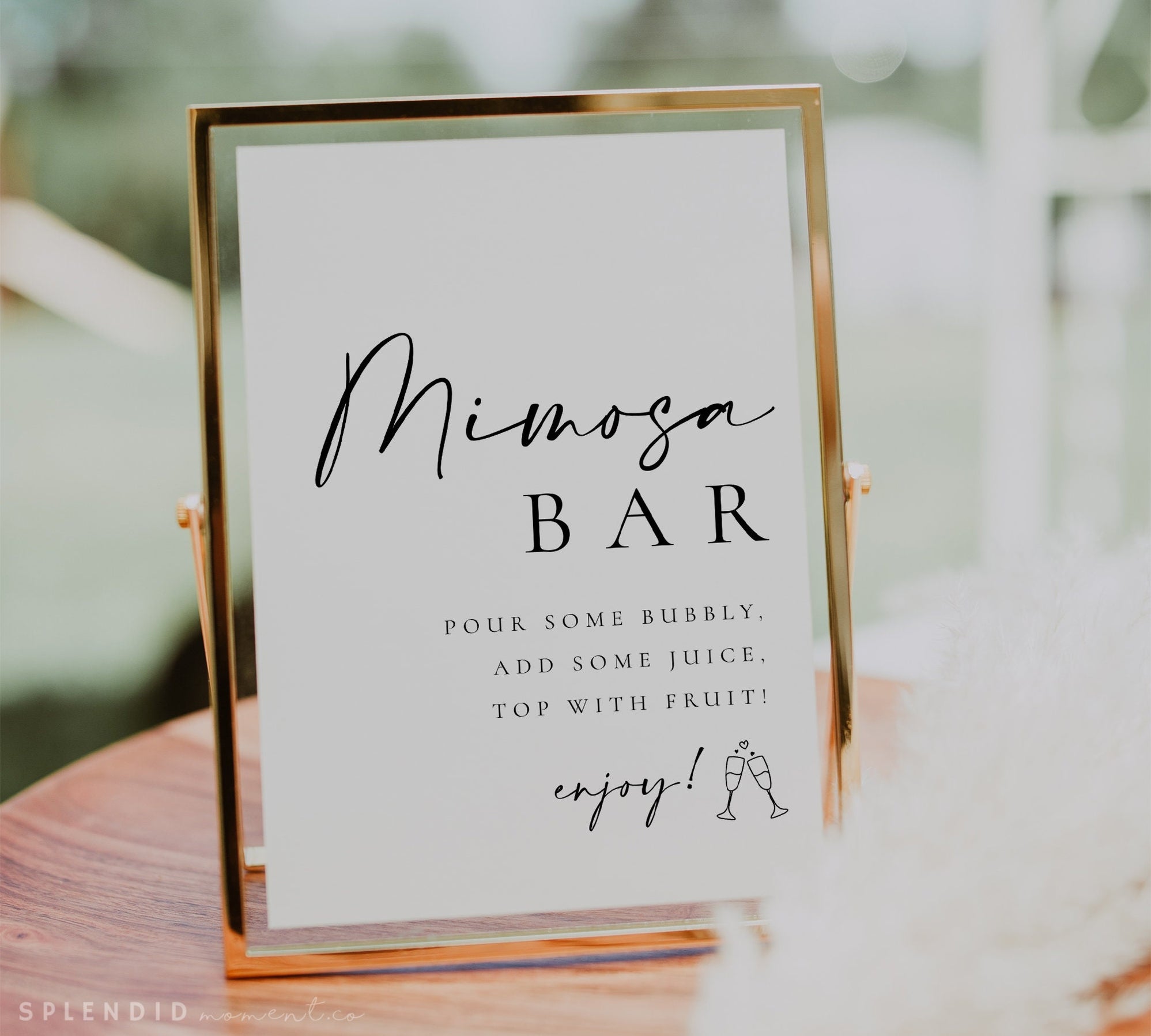 Modern Mimosa Bar Sign Template, Bridal Shower Printable, Mimosa Bar S ...