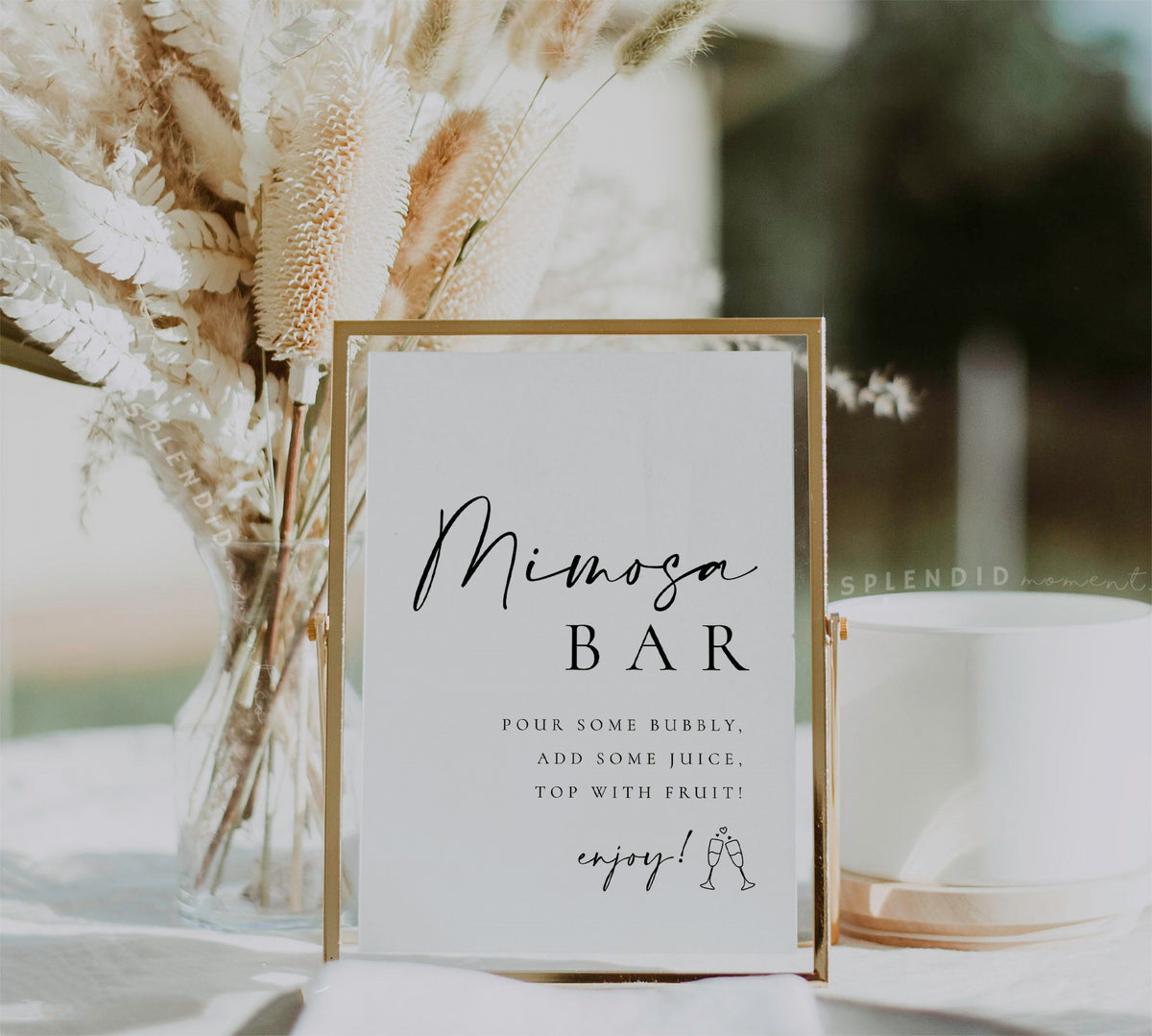 Modern Mimosa Bar Sign Template, Bridal Shower Printable, Mimosa Bar S ...