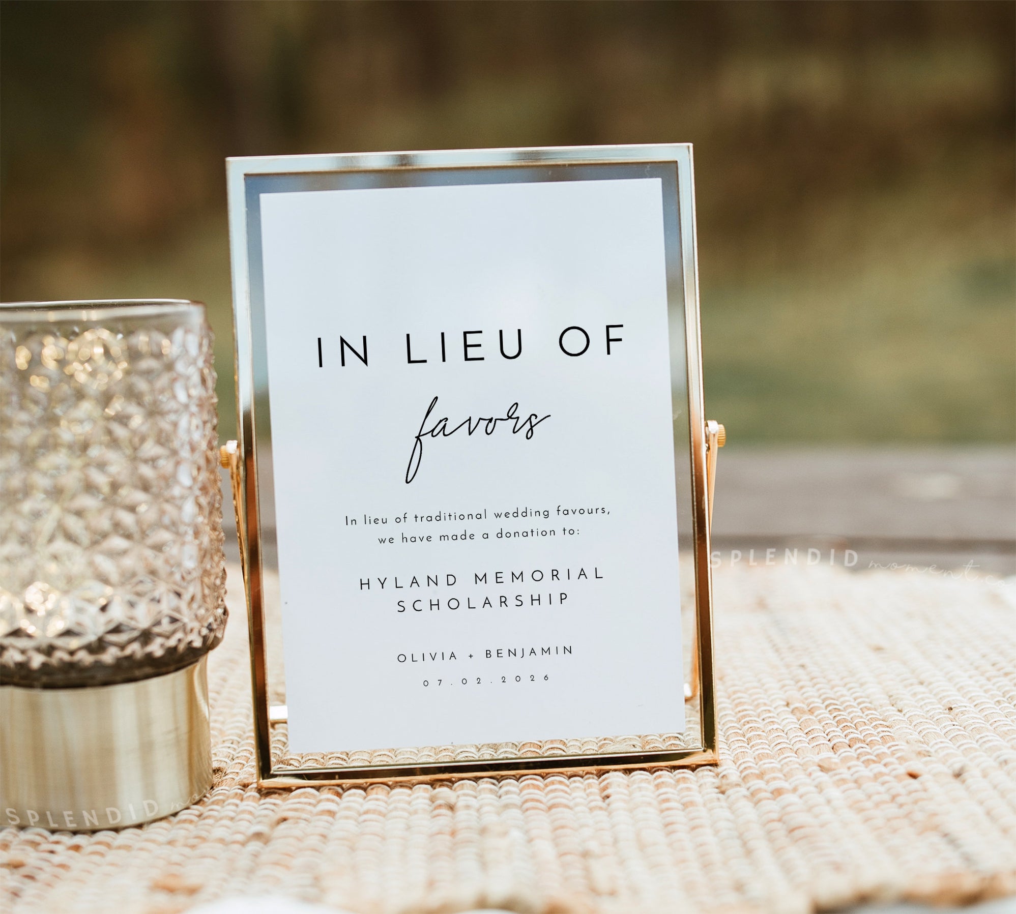 Splendid Sign In Lieu of Favors Sign Template, Minimalist Favors Sign, In Lieu of Fa ...