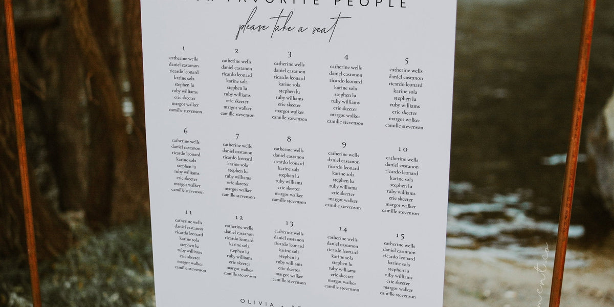 Minimal Elegant Wedding Seating Chart Sign Template, Editable Modern O ...