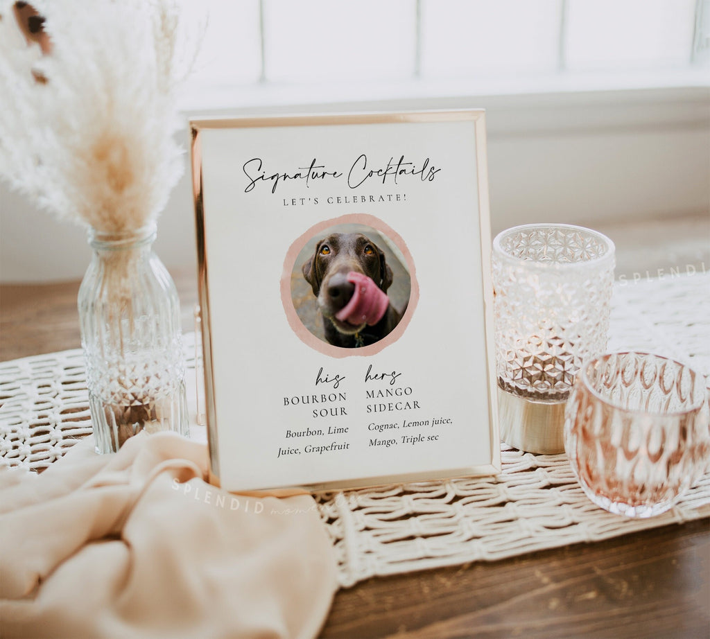 Splendid Sign Signature Cocktail Pet Sign Template, Modern Dog Bar Sign, Pets Bar Si ...