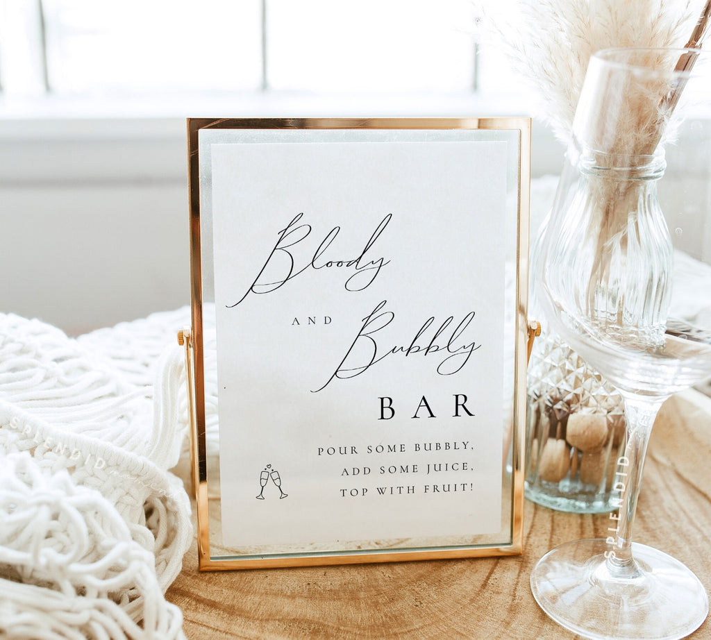 Splendid Sign Bloody and Bubbly Bar Sign Template, Bloody Mary Bar Sign, Mimosa Bar ...