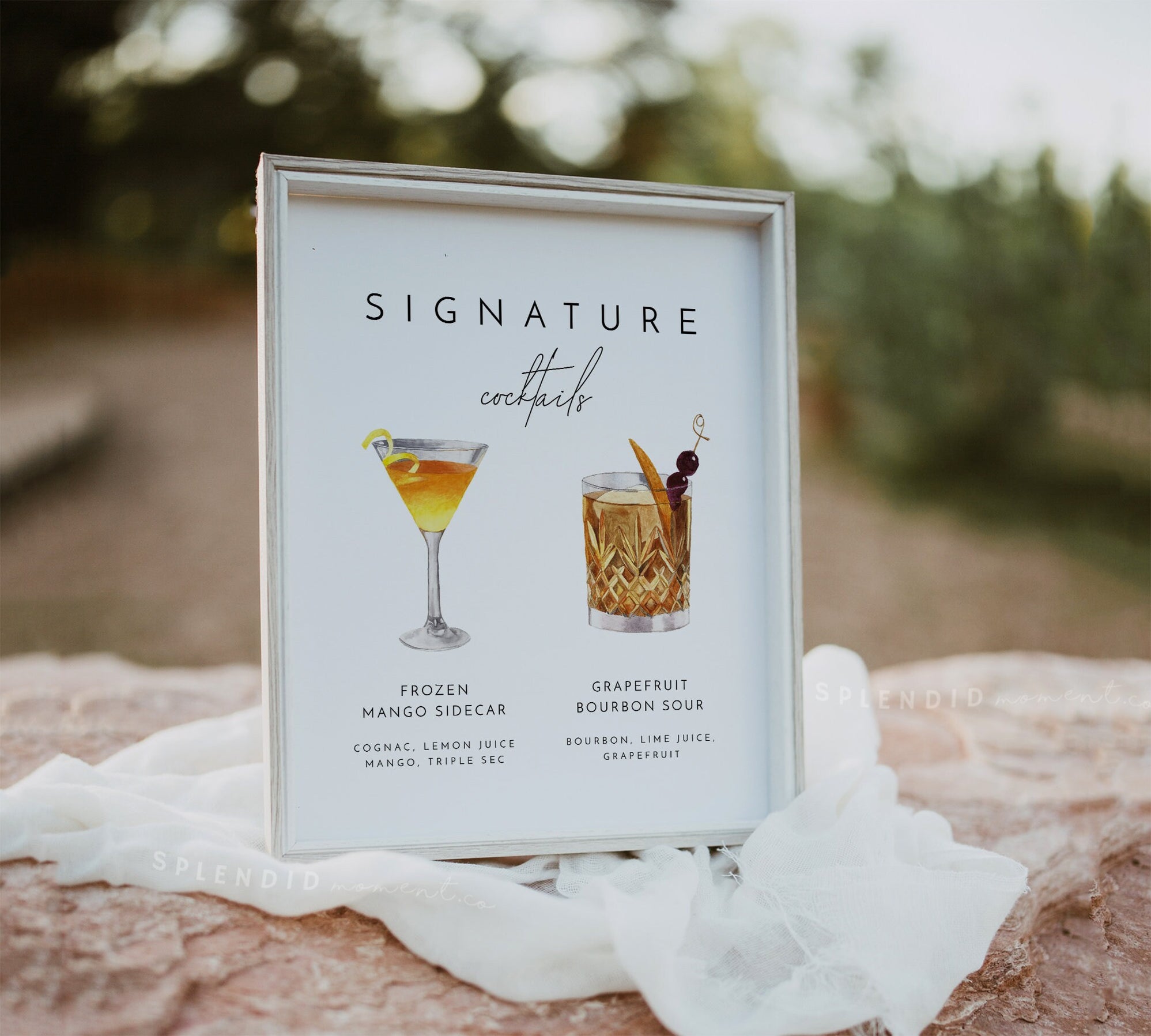 Modern Signature Drinks Sign Template, Signature Cocktails Sign, Weddi ...
