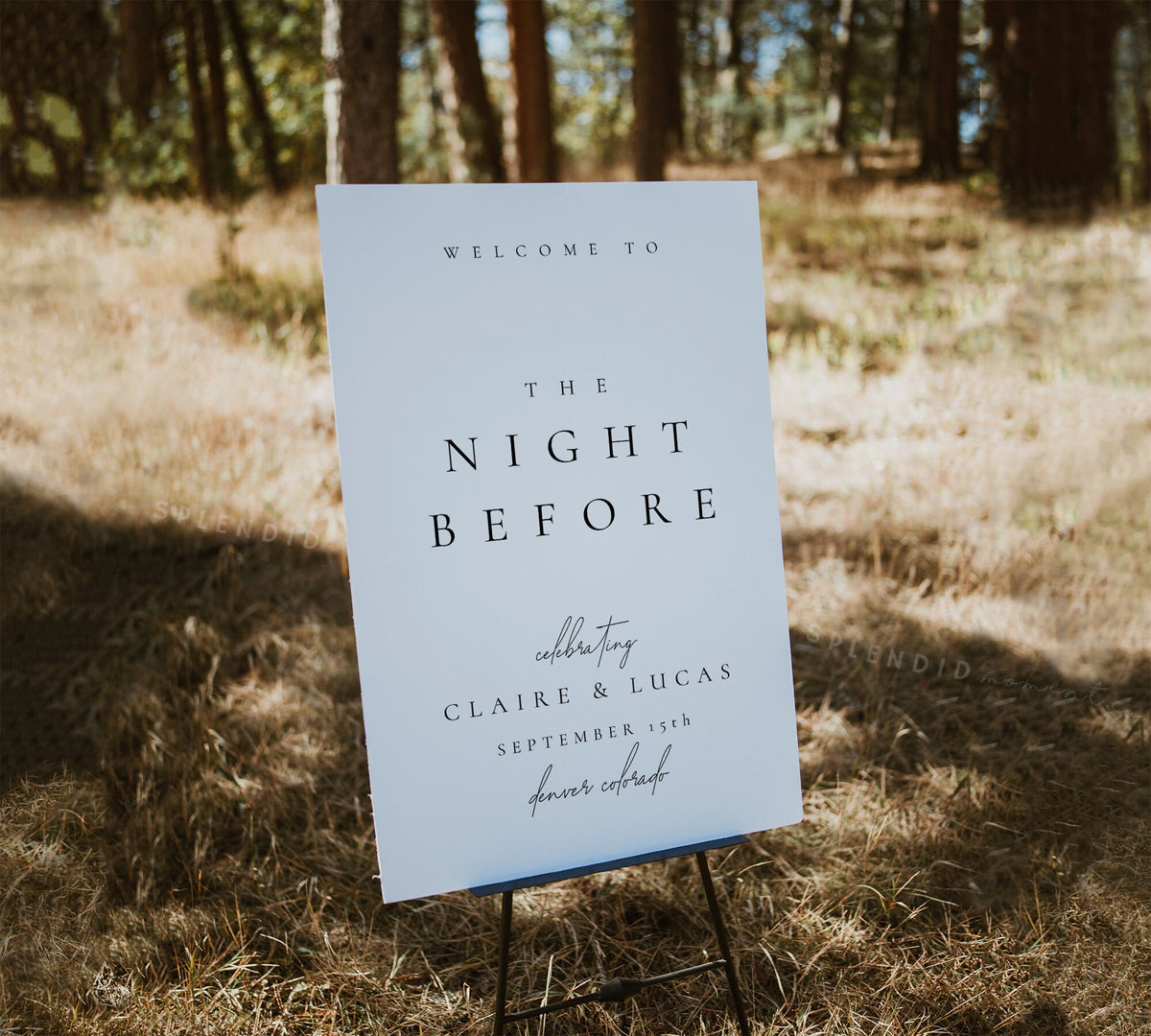Splendid Sign Modern Rehearsal Dinner Sign Template, The Night Before Sign, Elegant ...