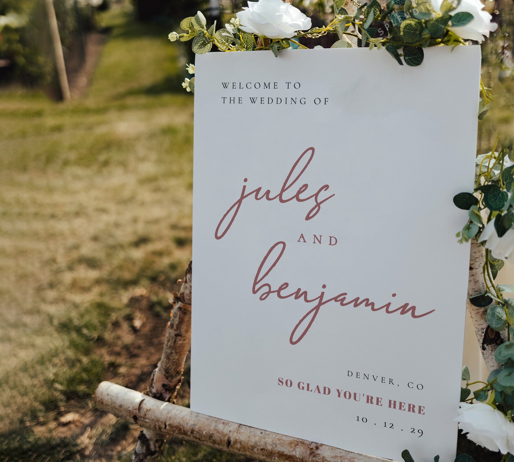 Splendid Sign Bohemian Wedding Welcome Sign Template, Dusty Rose Wedding Welcome Sig ...